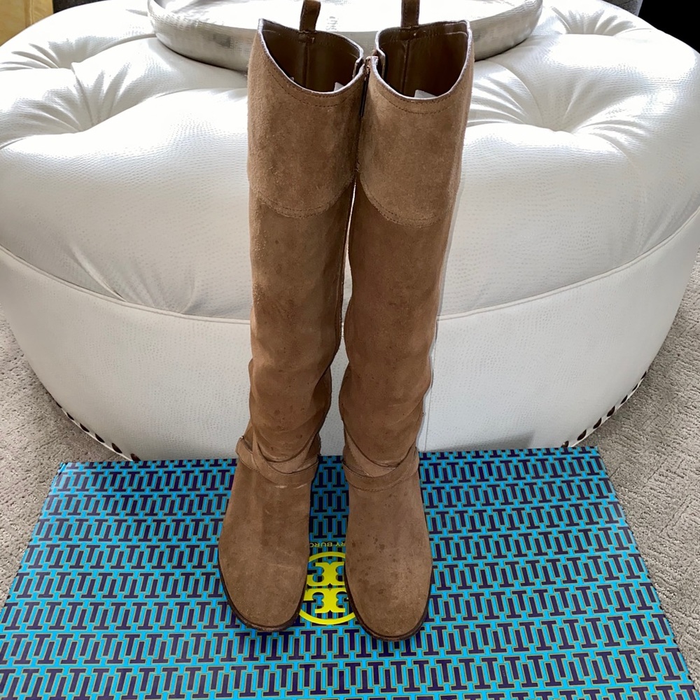 Tory Burch Suede Brown riding boots-size 10 - Picture 1 of 5
